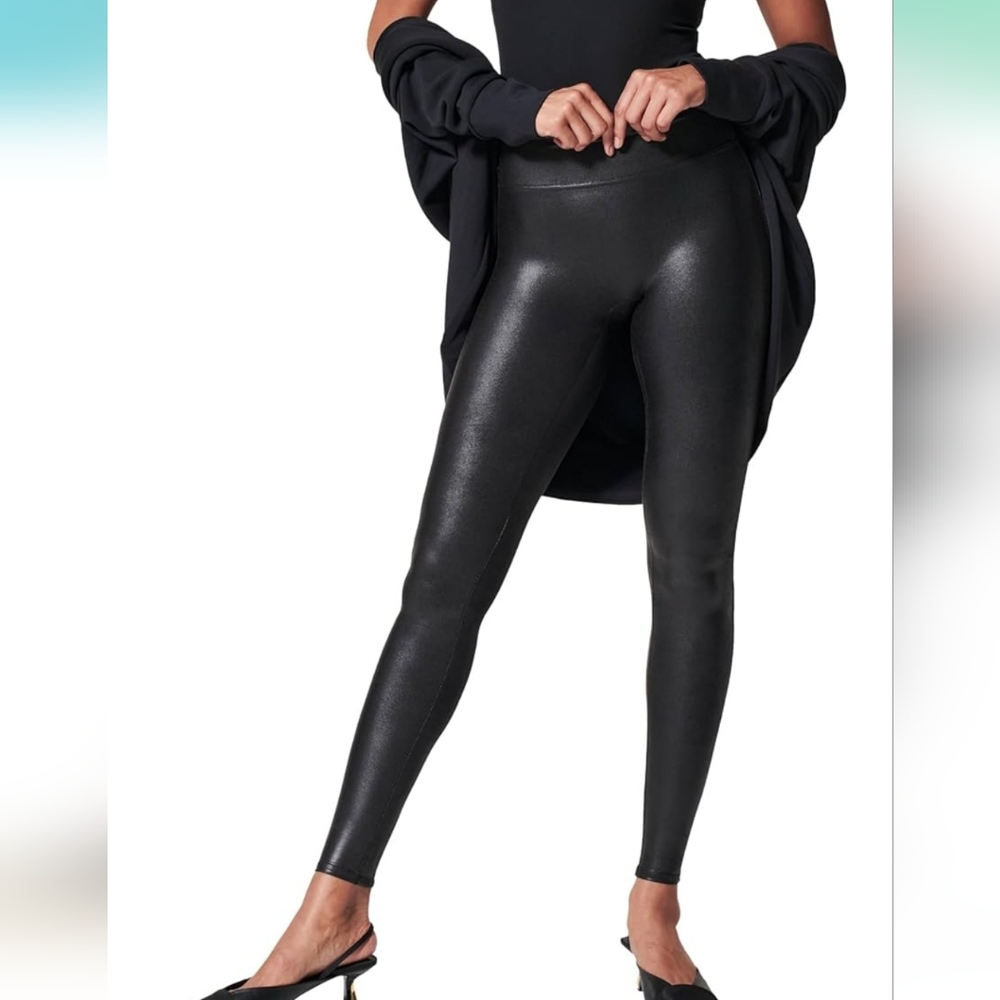 EUC SPANX SPANXshape Faux Leather Leggings Size S/P